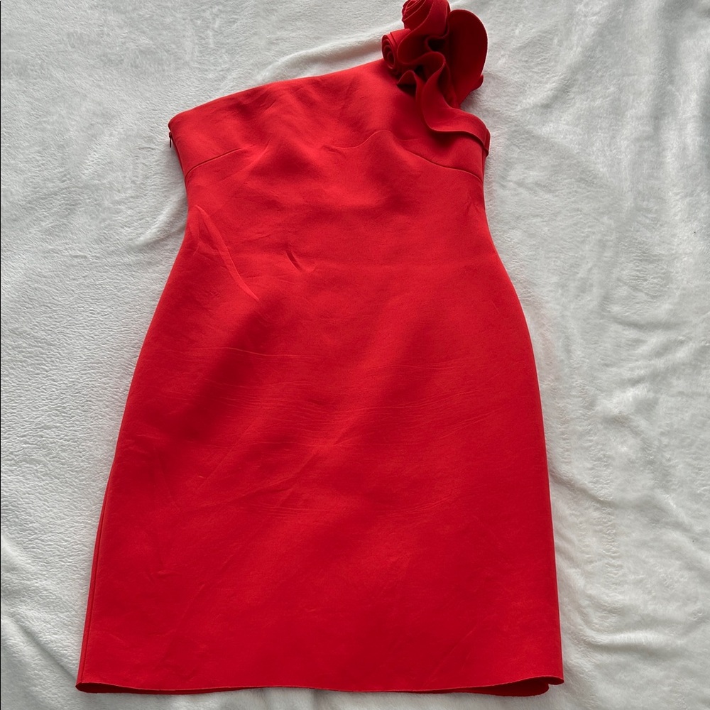 Eliza J One-Shoulder Red Dress